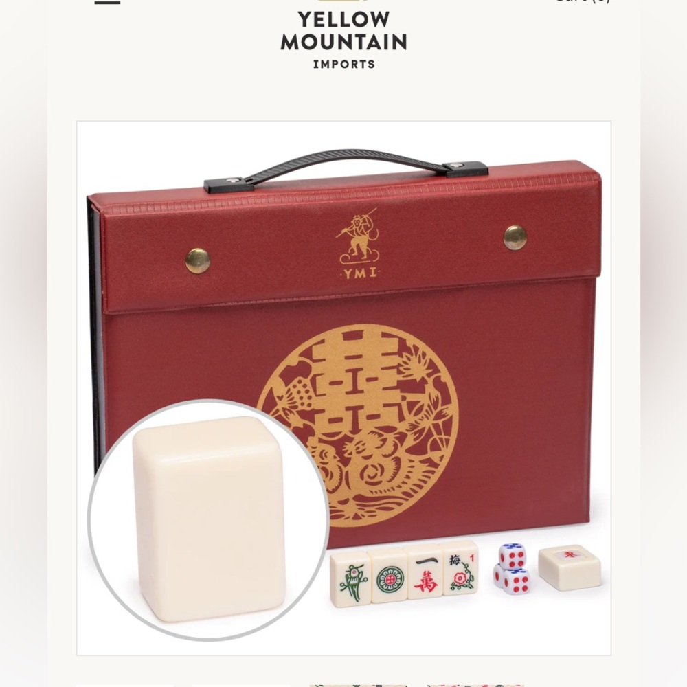 Yellow Mountain Imports Small Size Chinese Mahjong Set“Classic Ivory”W/146 tiles